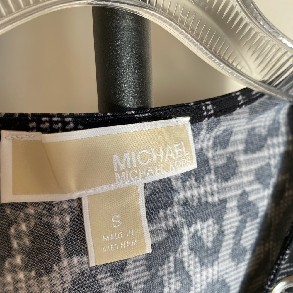 Michael Kors Tank Top Navy Animal/Plaid Print XS - Picture 4 of 8